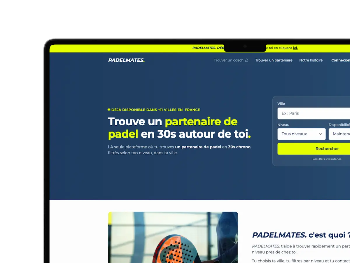 Aperçu de la solution PADELMATES